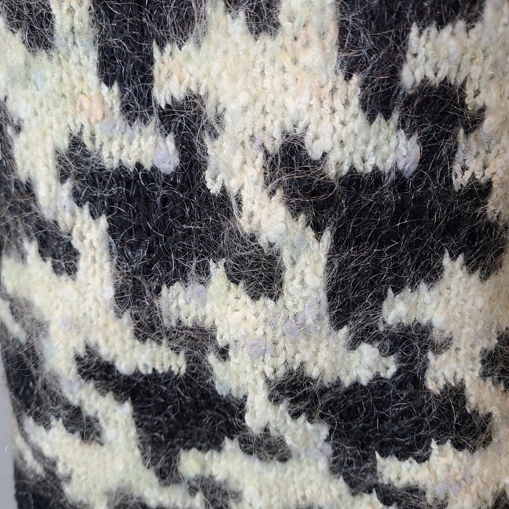 Vintage Mohair Wool Cardigan Women Size Small Retro Shaggy 1980s 90s Multi - Picture 8 of 12